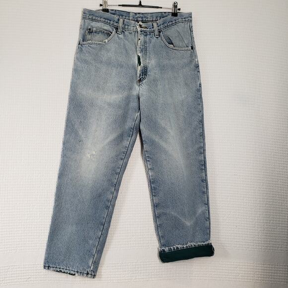 L.L. Bean Other - Vintage LL Bean Double L Jeans Mens 31 Blue Denim Natural Fit Flannel Lined